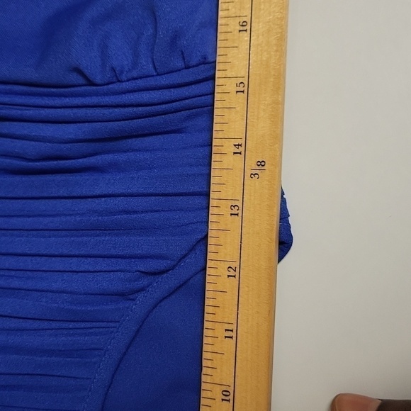 Vintage Encore Royal Blue Swing Dress Bow tie 🎀 ,lacey detailing attached - Picture 13 of 16